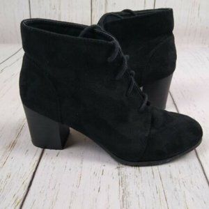 Madden Girl Black Lace-Up High Heel Booties Size 7